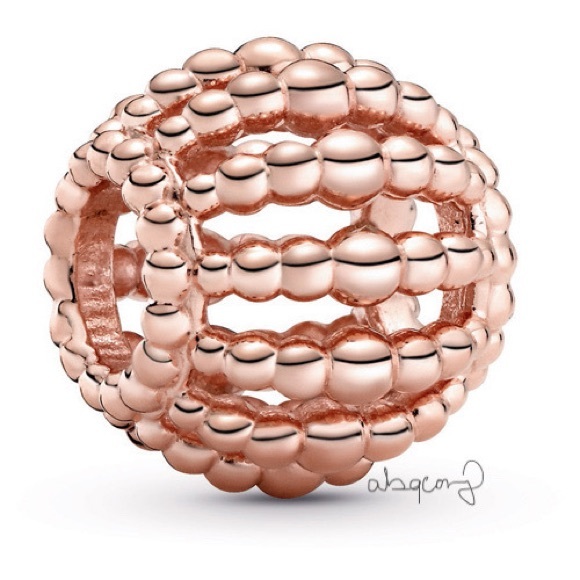 EUC Pandora 788679C00 Pandora Rose Beaded Openwork Charm - Picture 1 of 6